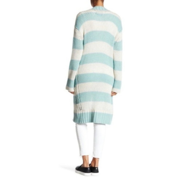 ZADIG & VOLTAIRE Sweater Womens Medium Romy Raye Striped Cashmere Long Cardigan - Picture 15 of 15